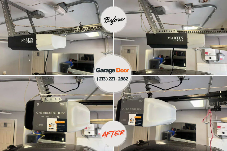 Before and after: garage door company Holmes Beach, FL
